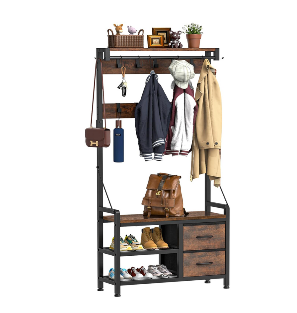Rustic Hall Tree - 2 in 1 Hall Tree